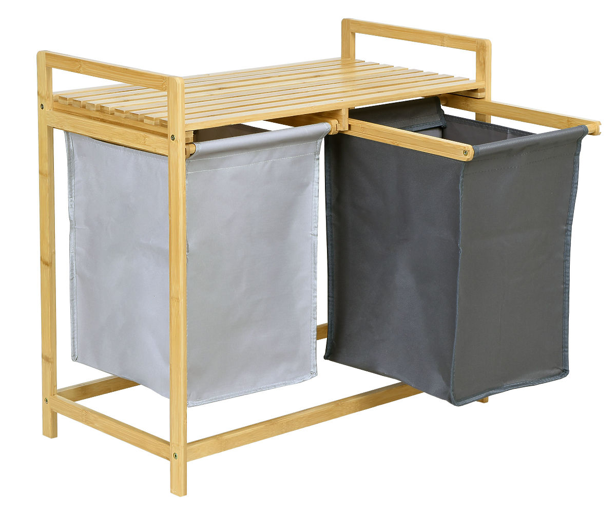 Bamboo Laundry or Toy Basket HANOI 2 Compartments DUO COLOR