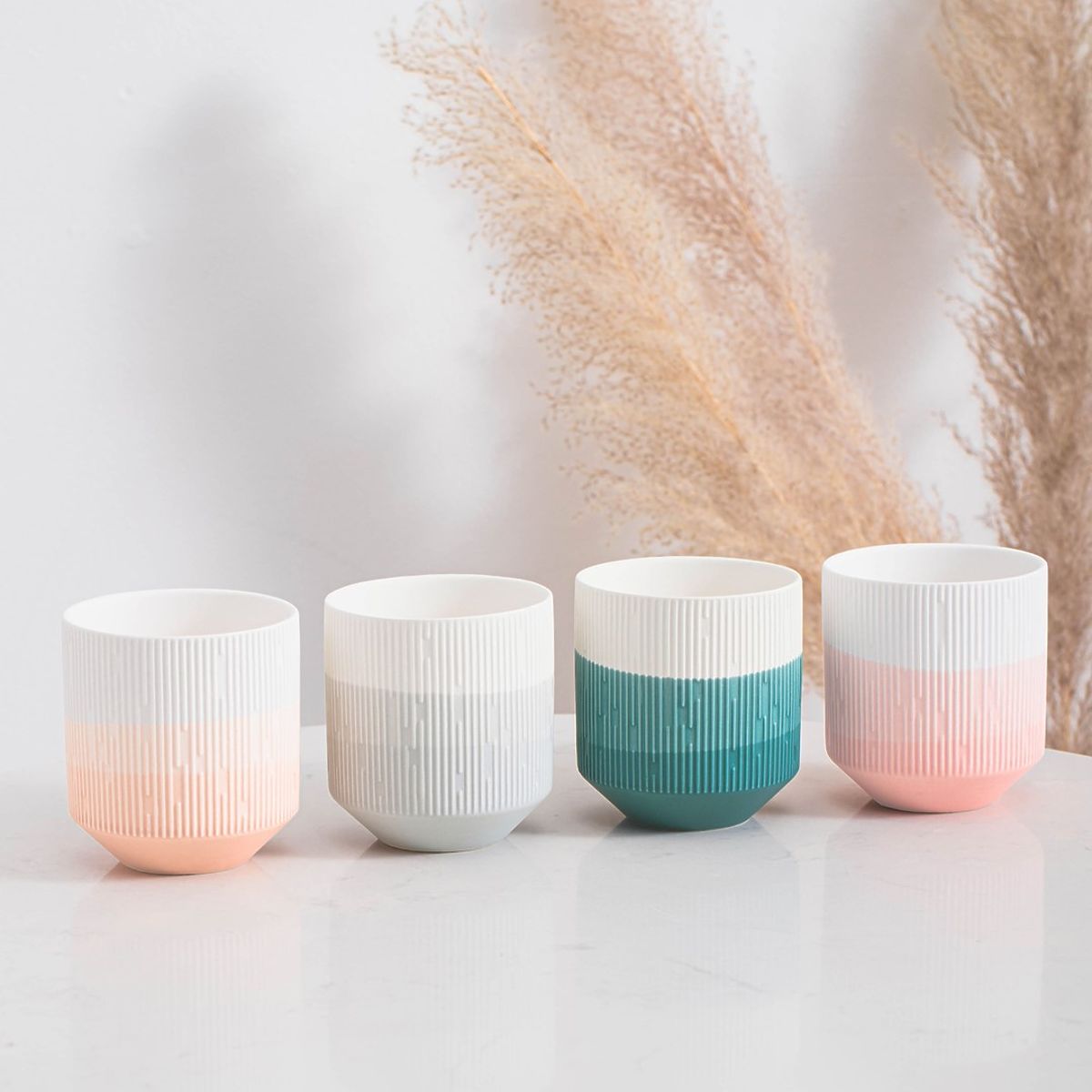 Flowerpot FINO Coral Color Modern Style for Interior AmeliaHome