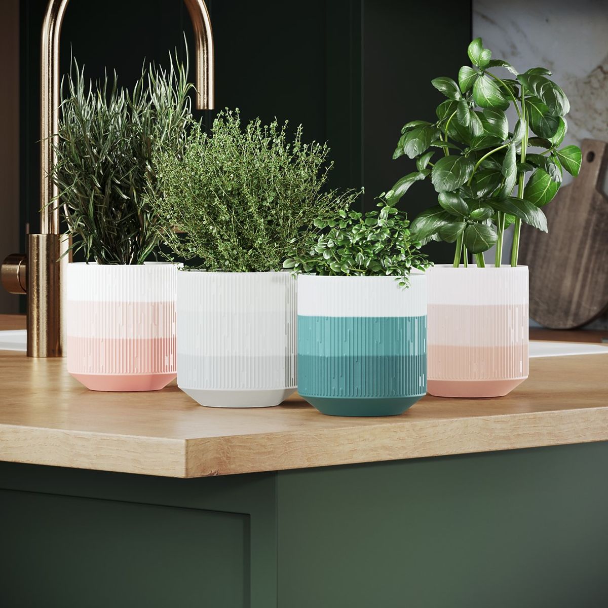 Flowerpot FINO Coral Color Modern Style for Interior AmeliaHome