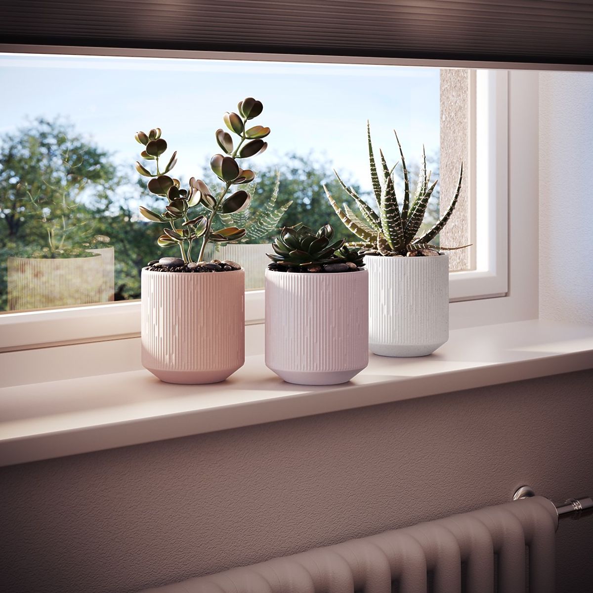 Flowerpot PASO color powder pink modern style for interior ameliahome