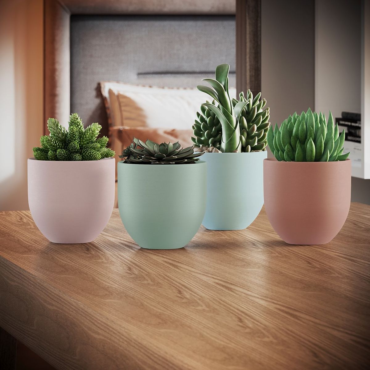 Flowerpot SHIRE color powder pink modern style for interior ameliahome