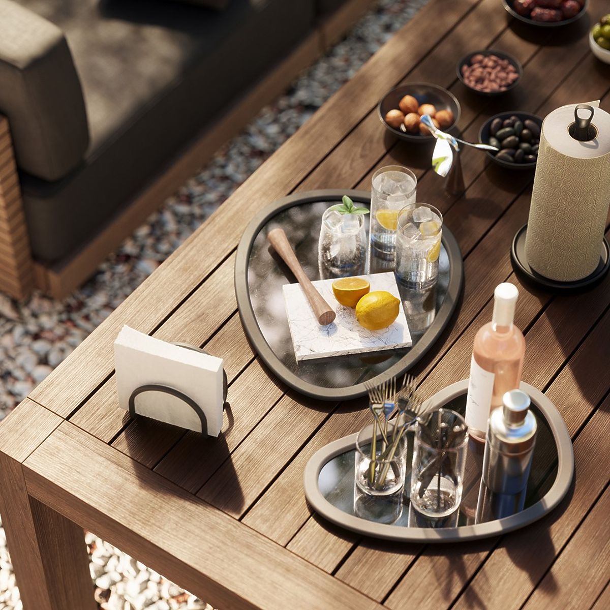 Kitchen Accessories with Irregular Shape HUB in Graphite Color Minimalist Style Umbra
