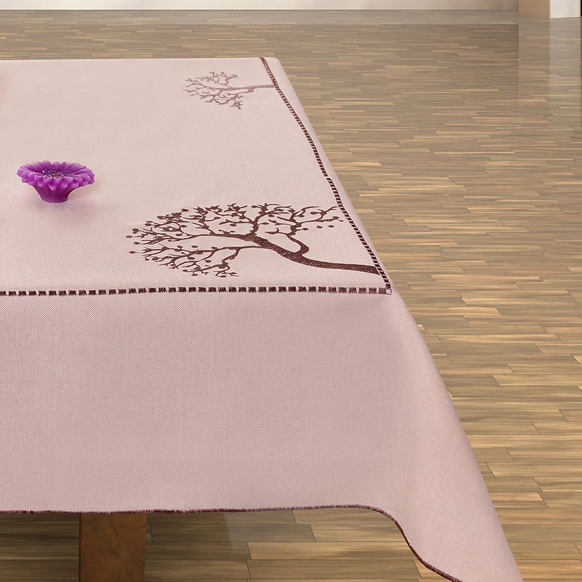 Tablecloth OLD COLLECTIONS color beige with embroidered plant motif 30x45 decor tephani