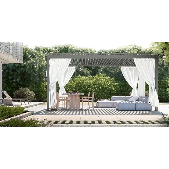 475 cm Curtain for 5 m Pergola Side, White