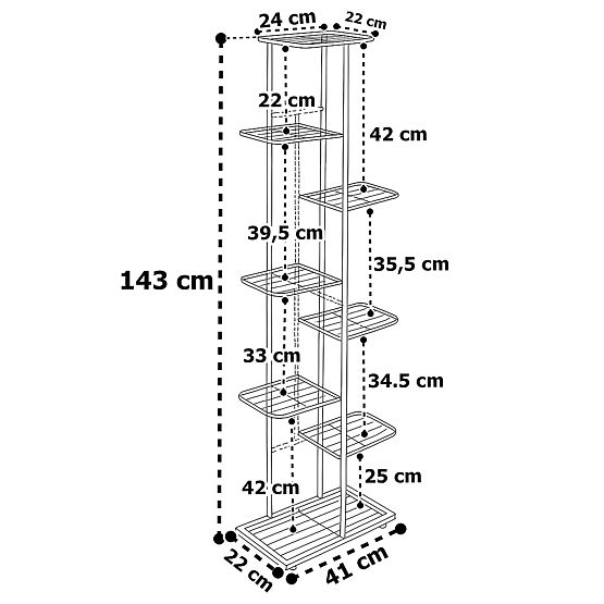 8-Level Plant Stand NEST Black
