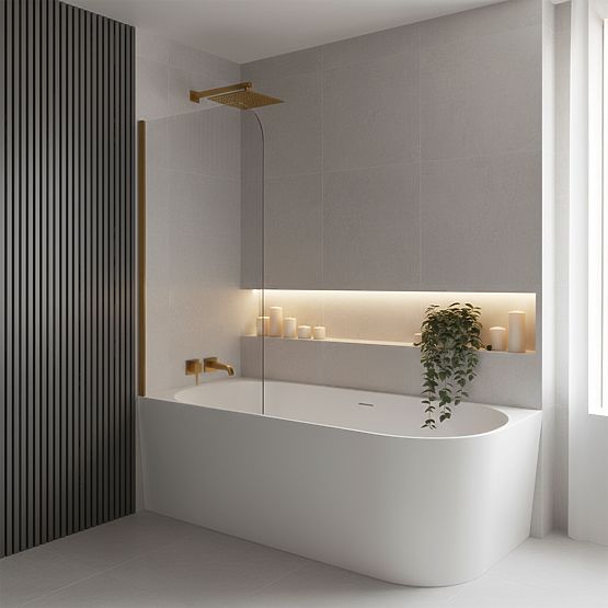 Acrylic Corner Bathtub BELLANTO SLIM 170 Left