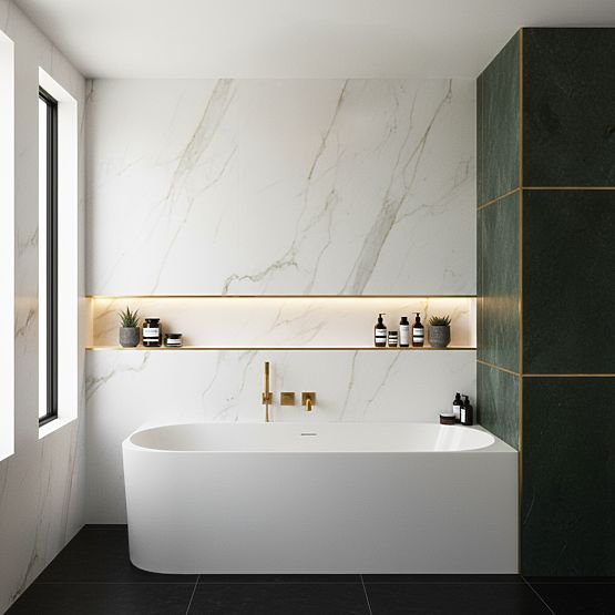 Acrylic Corner Bathtub BELLANTO SLIM 170 Right