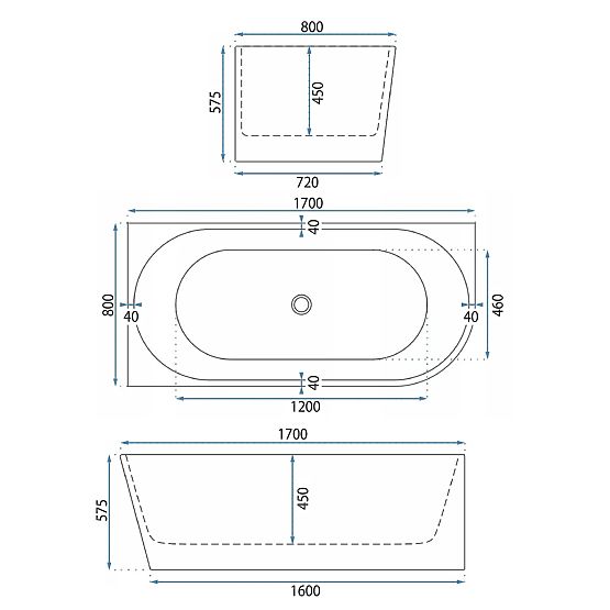 Acrylic Corner Bathtub WENUS LEFT 170