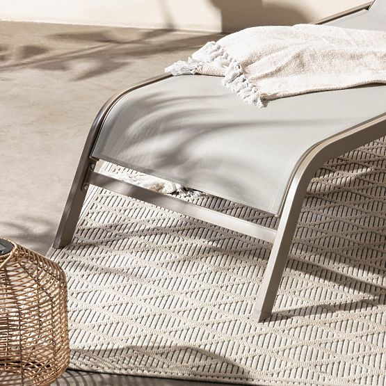 Adjustable Garden Lounger Sandy, Light Grey/Beige