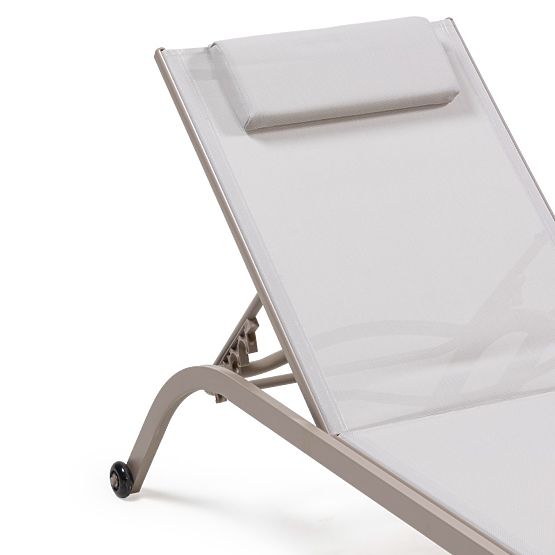 Adjustable Garden Lounger Sandy, Light Grey/Beige