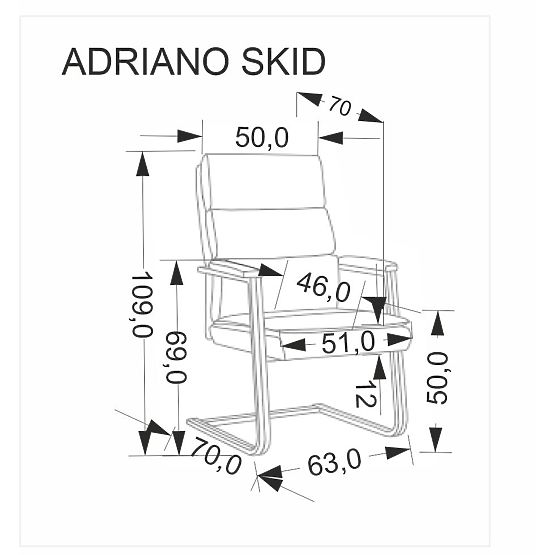 ADRIANO SKID office chair black