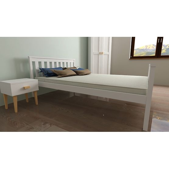 Wooden Bed Aga 200 x 90 cm - White