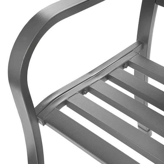 Ajour Garden Bench with Backrest Park Style for Terrace Balcony Metal Frame Graphite