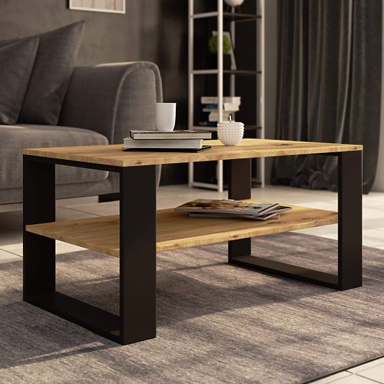 ALEX COFFEE TABLE OAK ARTISAN / BLACK