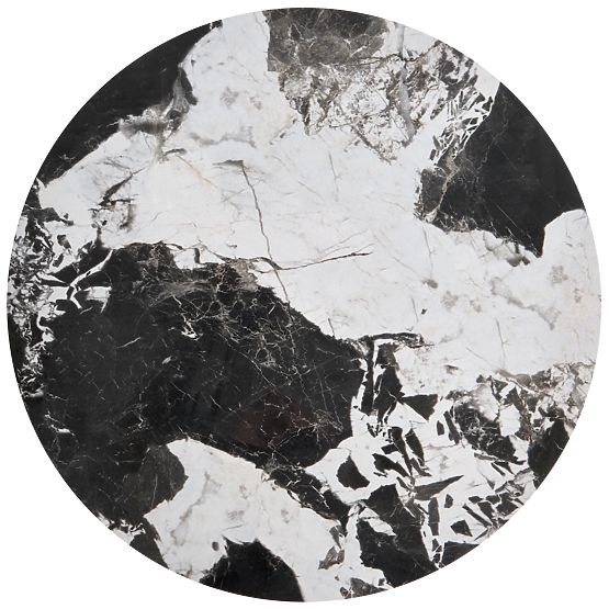 ALEXANDRA Set of 2 Tables, Black Marble / Black