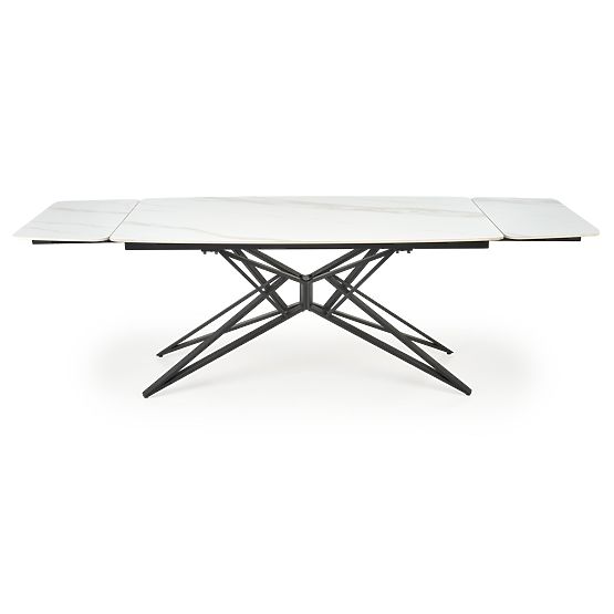ALFREDO Extendable Table, White Marble / Black (2p=1pc)