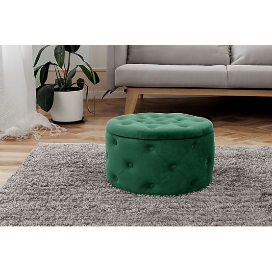 ALIA BOTTLE GREEN POUF