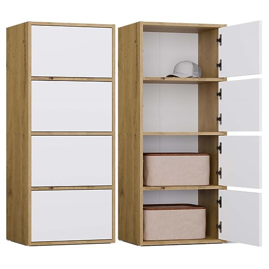 ALMA Sideboard Front WHITE Body ARTISAN OAK