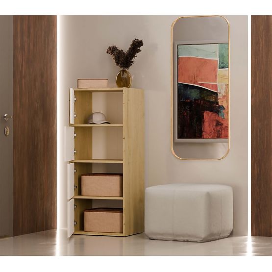 ALMA Sideboard Front WHITE Body ARTISAN OAK