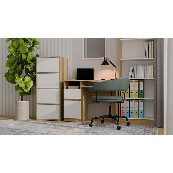 ALMA Sideboard Front WHITE Body ARTISAN OAK