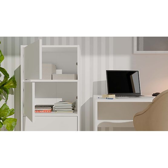 ALMA WHITE Sideboard Cabinet 4 Doors 4 Shelves