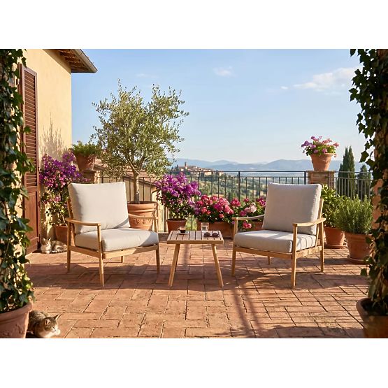 Aluminum Balcony Furniture (2 Chairs + Table) SERANO