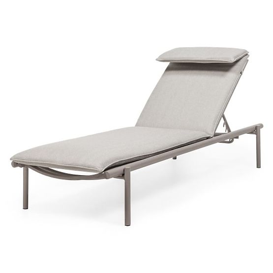 Amarello Adjustable Garden Lounger, Aluminum, Light Beige/Beige-Grey