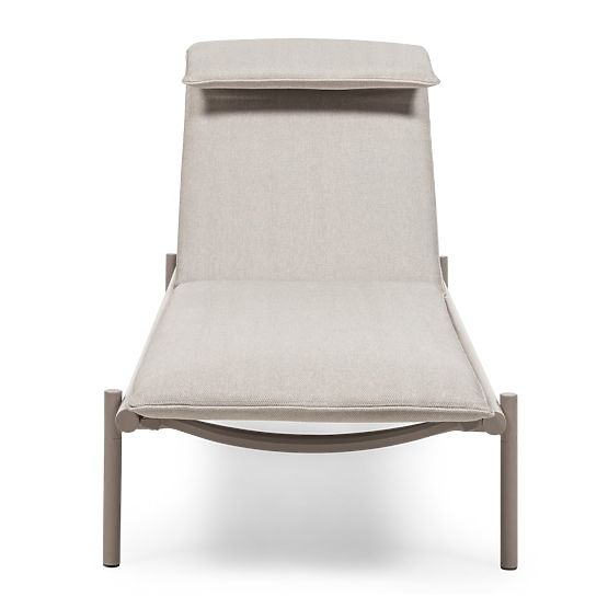 Amarello Adjustable Garden Lounger, Aluminum, Light Beige/Beige-Grey