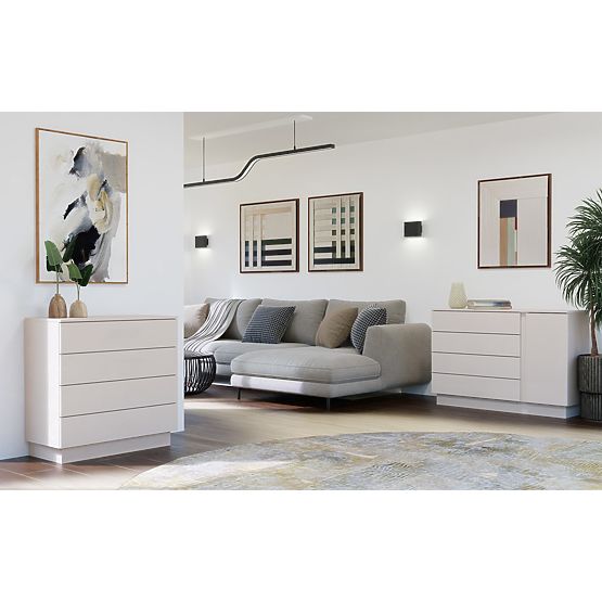 AMBER 1D4S Dresser Cabinet 1 Door 4 Drawers for Bedroom Living Room CASHMERE Beige