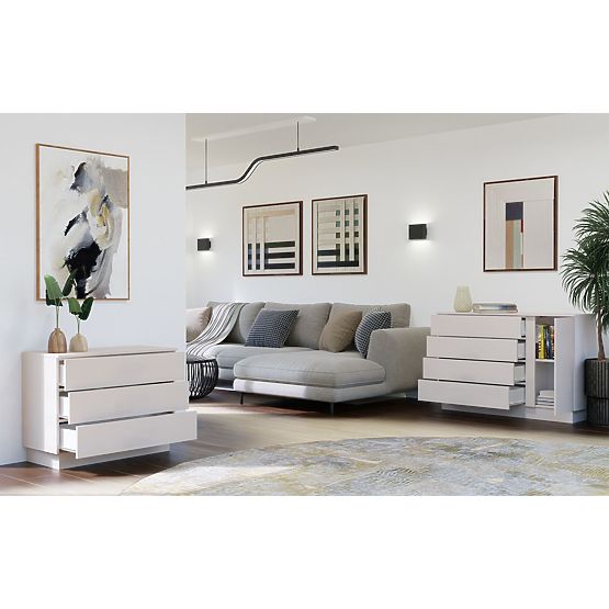 AMBER 3S Chest of Drawers 3 Drawers for Bedroom Living Room CASHMERE Beige