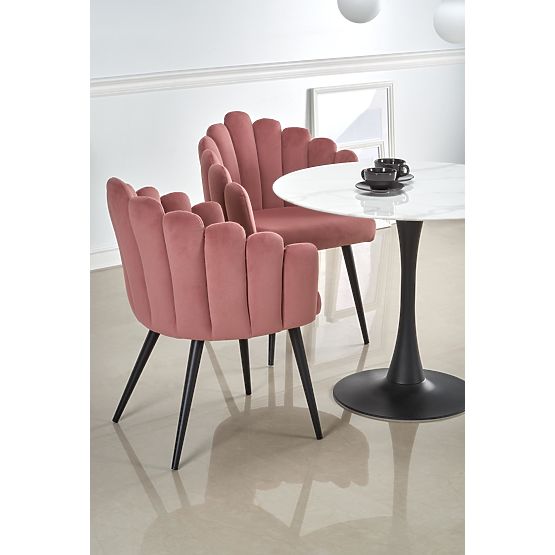 AMBROSIO Round Table, Top - Glass, Leg - Black (2p=1pc)
