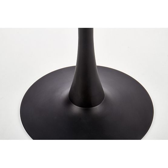 AMBROSIO Round Table, Top - Glass, Leg - Black (2p=1pc)