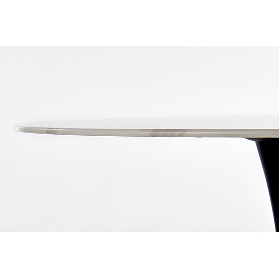 AMBROSIO Round Table, Top - Glass, Leg - Black (2p=1pc)