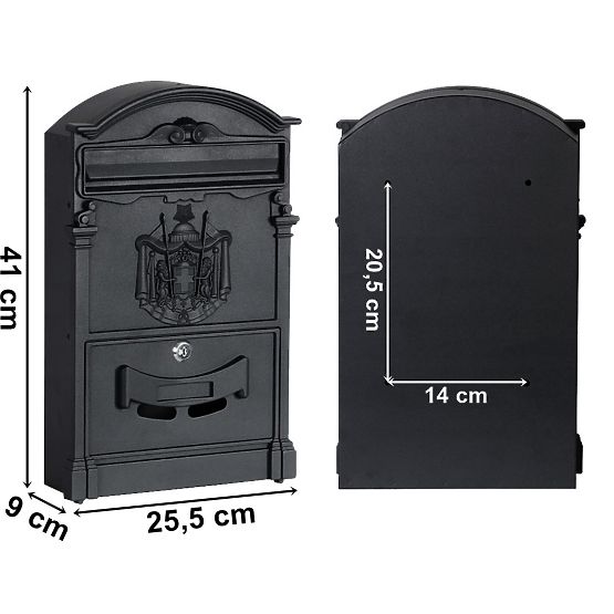 Amund Black Mailbox for Letters