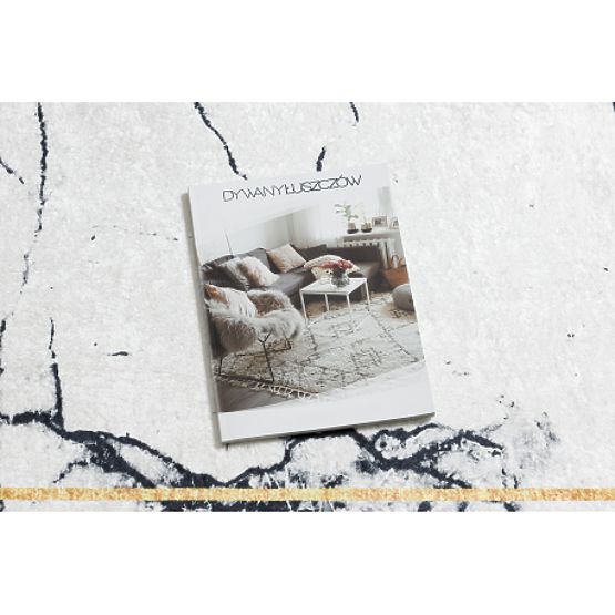 ANDRE Washing Mat 1126 Marble, Greek Anti-Slip - White/Gold