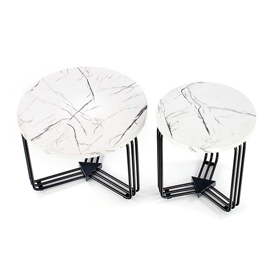 ANTICA M conference table top - white marble, frame - black (2p=1pc)