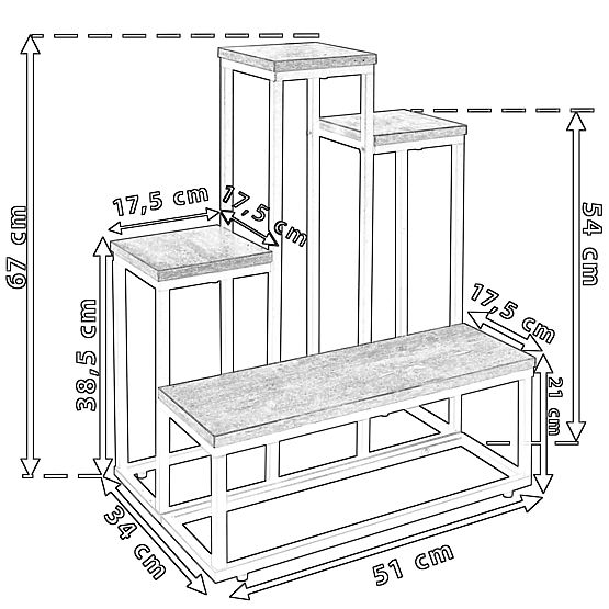 ANTIRES White Marble Metal Plant Stand