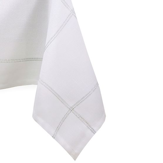 ANTONY Tablecloth, White, Smooth Classic Design, 130x160, ameliahome