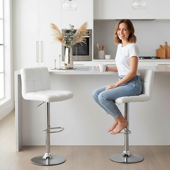 Arako White Bar Stool