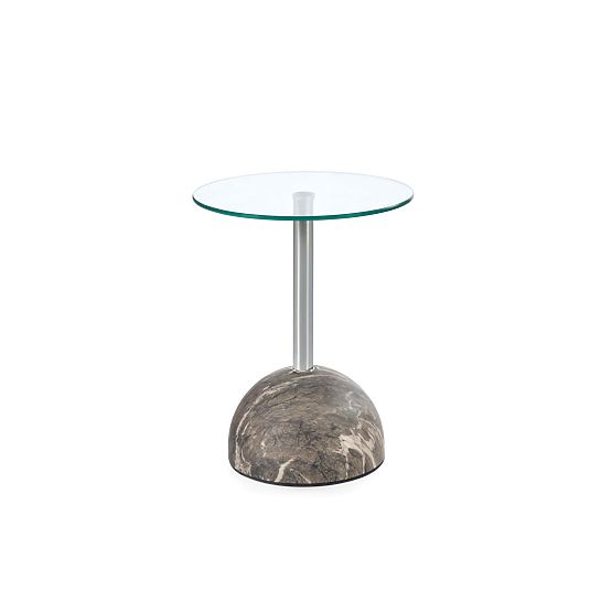 ARIANA coffee table, gray marble / transparent (2pcs=1set)