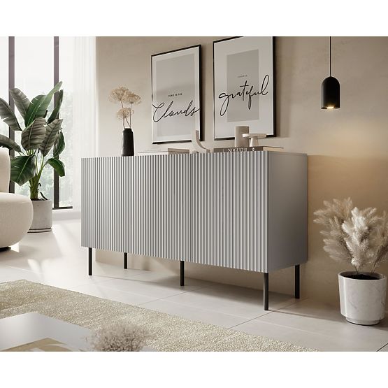 ASENSIO KM-1 Sideboard Light Grey, Legs: Black (2p=1pc)
