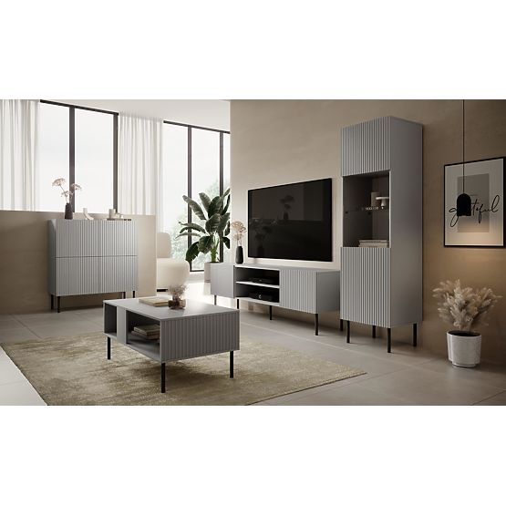 ASENSIO KM-2 Light Gray Dresser, Legs: Black (2p=1pc)