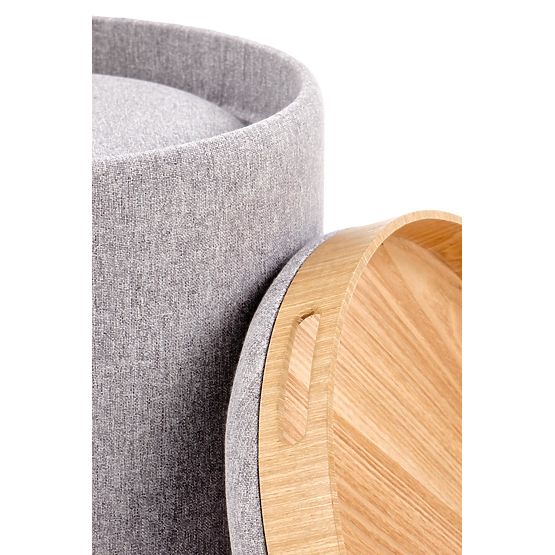 AVIKO Set of 2 Poufs, Light Gray