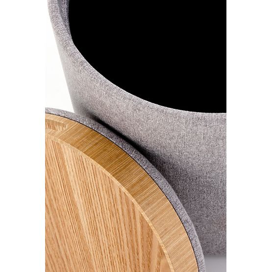 AVIKO Set of 2 Poufs, Light Gray