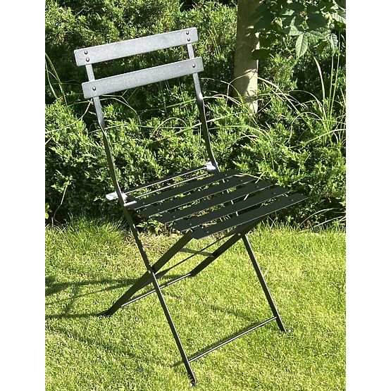 Balcony Furniture Set (2 x Folding Chairs + Table) SEMPLICI Steel Black