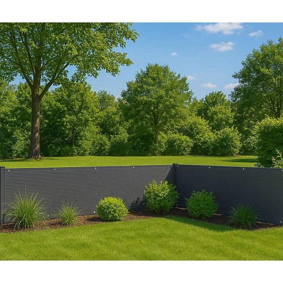 Balcony Screen with Fittings 150x500 cm Shading Net + Installation Elements Grey MultiGarden