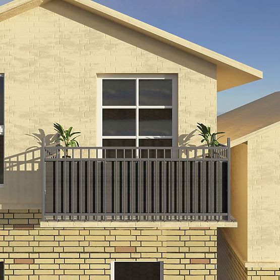 Balcony Shade Mat Grey 1x7 m