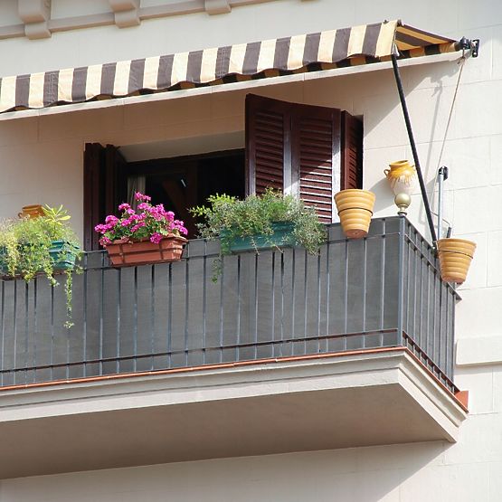 Balcony Shade Mat Grey 1x7 m