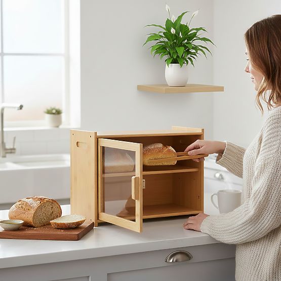 Bamboo Bread Box Pierre, Bread Container