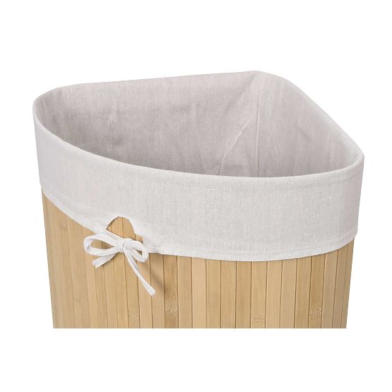 Bamboo Corner Laundry Basket with Lid Natural 60L